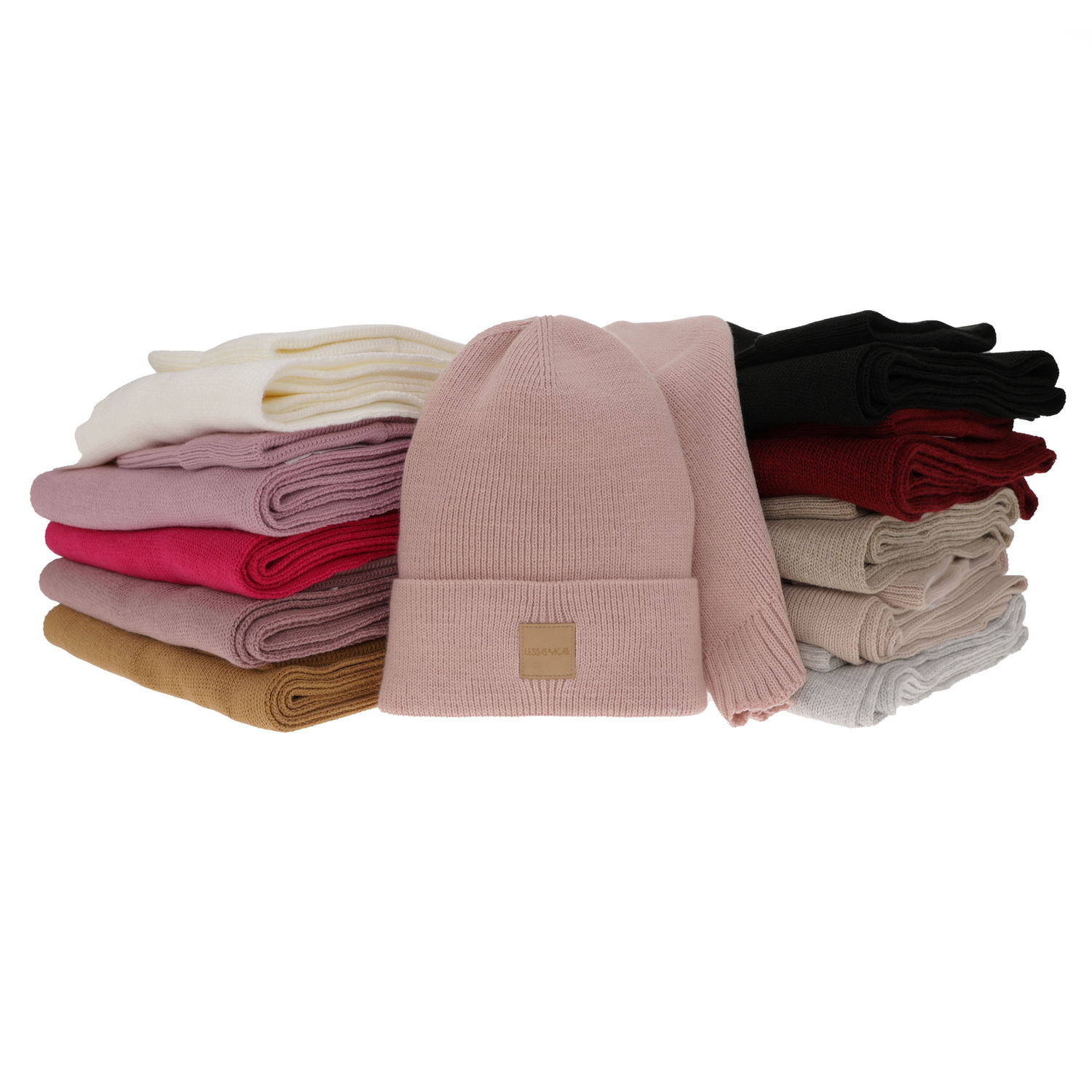 Ensemble d'hiver femme: bonnet et écharpe, noir, Nathalie