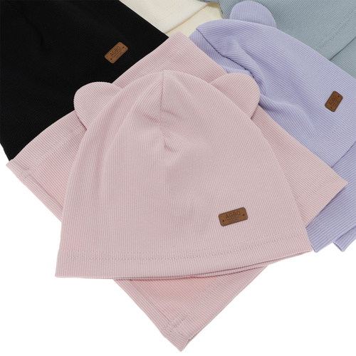 Ensemble automne/printemps fille: bonnet et snood, en coton, beige Georgea