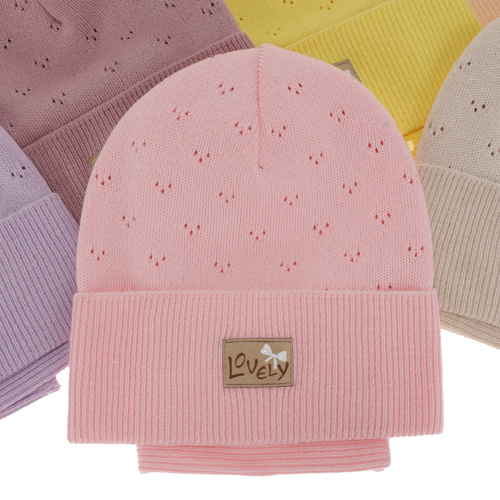 Ensemble automne/printemps fille: bonnet et snood, avec coton, violet, Alisa