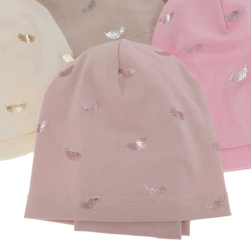 Ensemble automne/printemps fille: bonnet et snood, crème, en coton, Florena