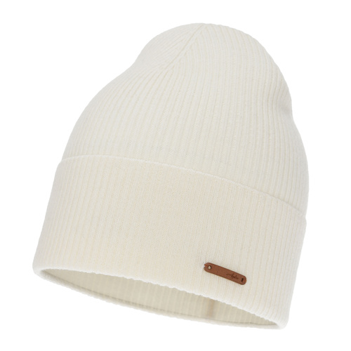 Bonnet automne/printemps femme, crème, 100% Laine Mérinos, Flerra
