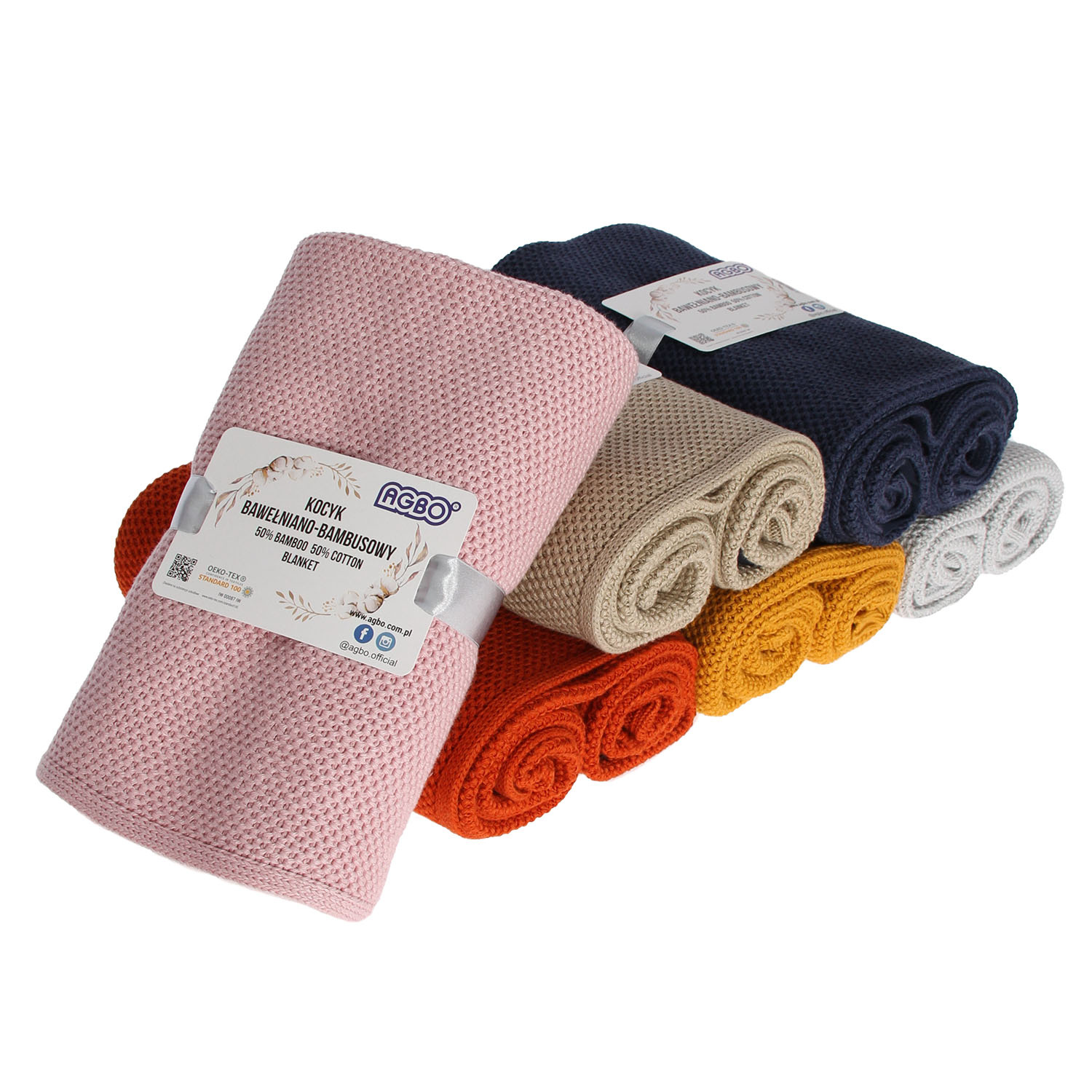 Couverture bambou-coton pour bébé, automne/printemps, couleur brique, délicate, Bing