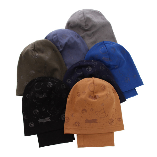 Ensemble automne/printemps garçon: bonnet et snood, bleu marine, coton, Kosmos