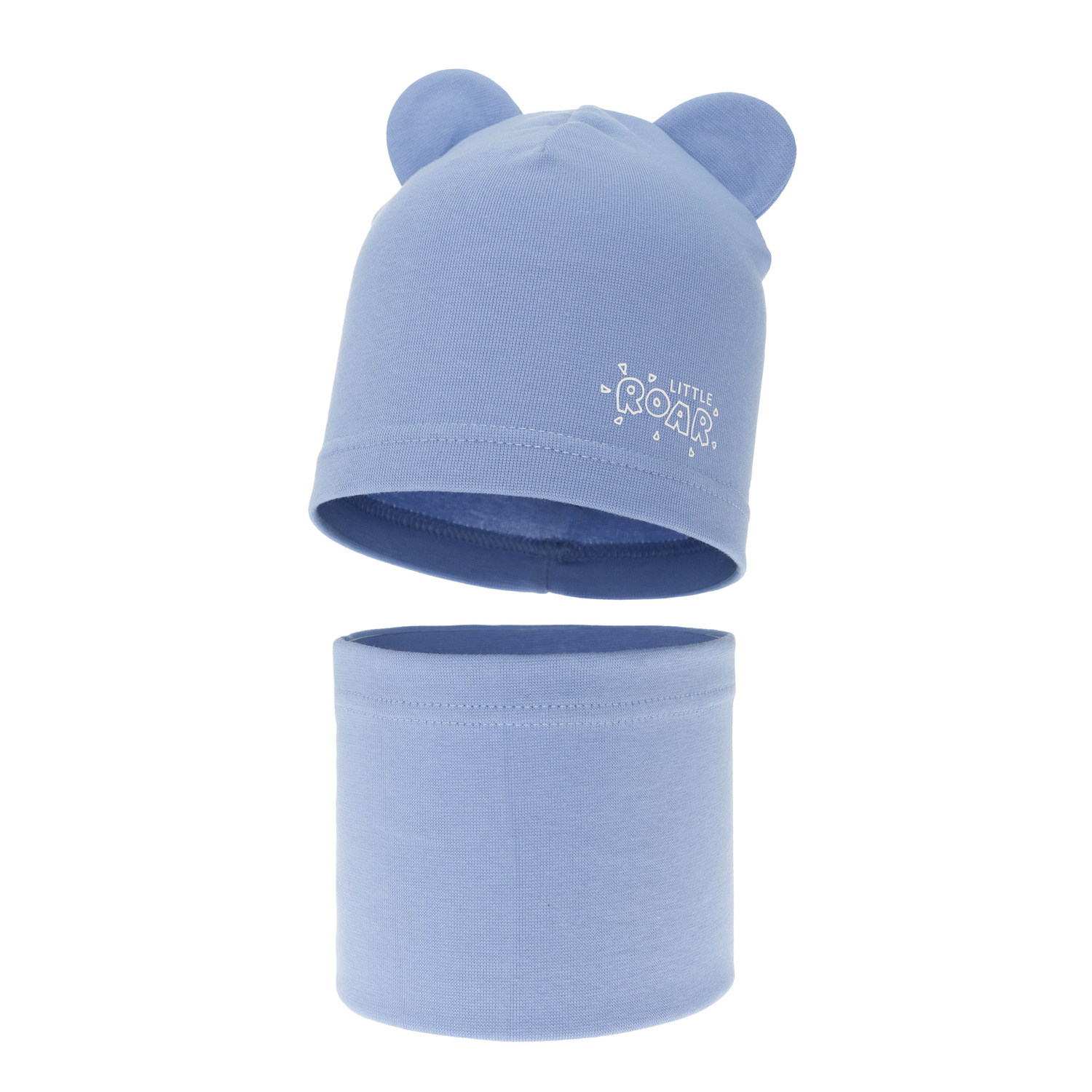 Ensemble automne/printemps garçon: bonnet et snood, bleu, Cymes
