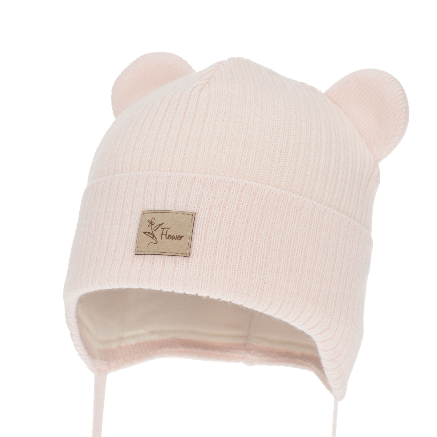 Bonnet automne/printemps fille, rose, avec liens, Djona