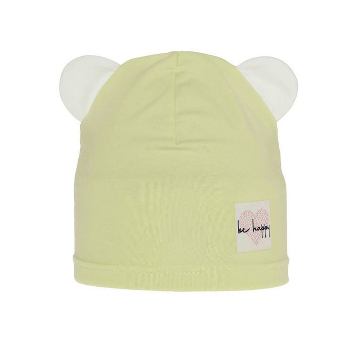 Bonnet automne/printemps fille, vert citron, en coton, Joga