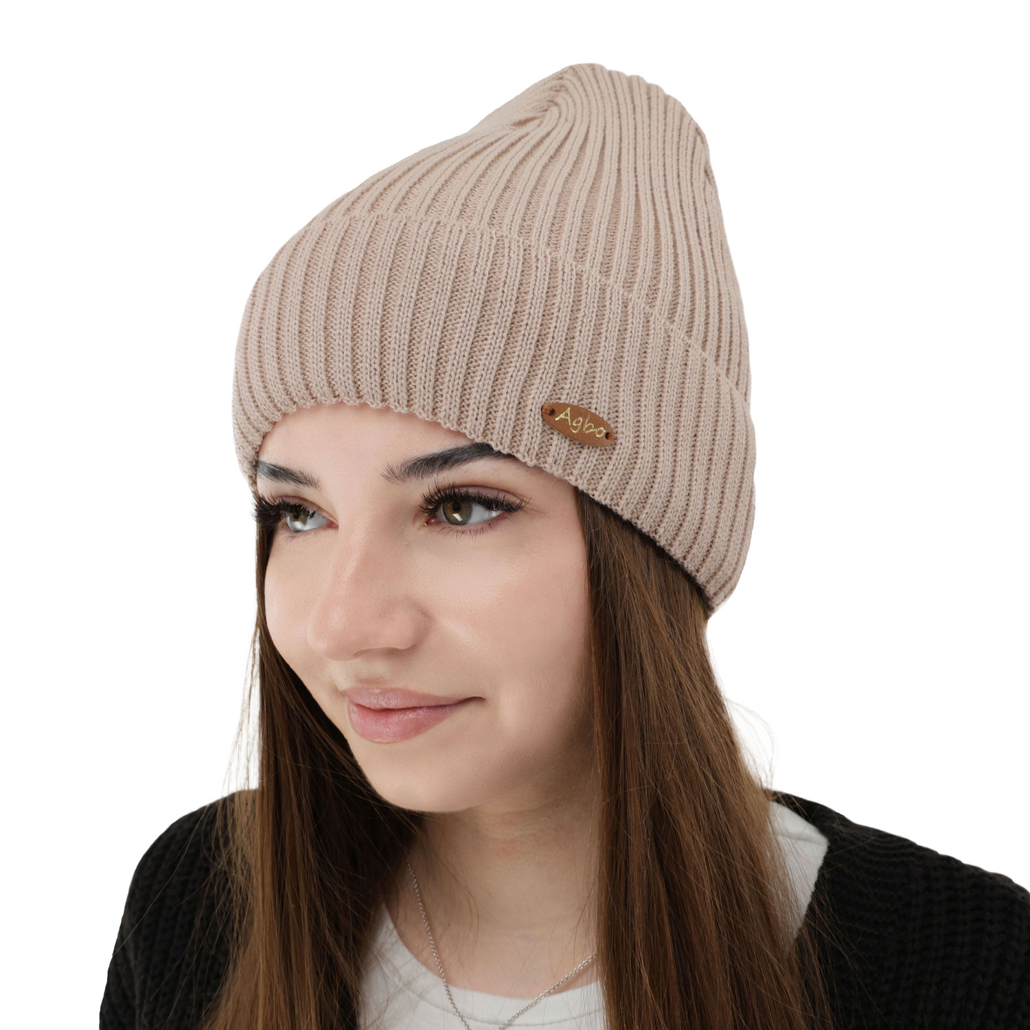 Bonnet d'hiver pour femme, bordeaux, avec laine mérinos Shila