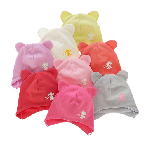 Bonnet automne/printemps fille, crème, avec liens, Delia