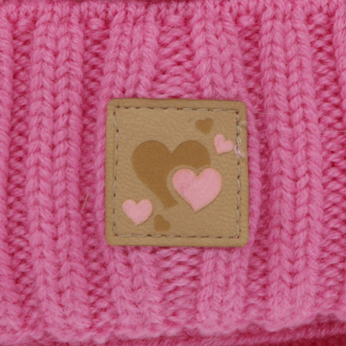 Ensemble bonnet et tour de cou fille, hiver, rose clair, 100% laine mérinos, doublé polaire laine, Ronia