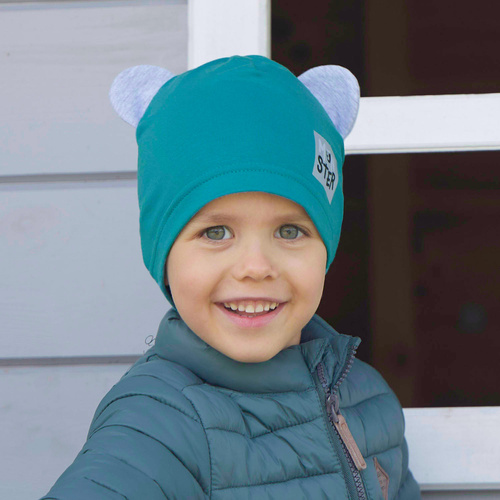 Bonnet automne/printemps garçon, bleu marine, en coton, Jugo