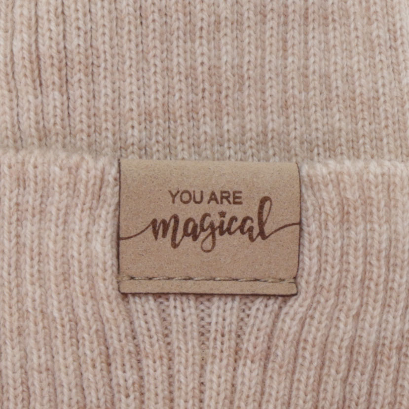 Ensemble automne/printemps fille: bonnet et snood, beige, 100% laine mérinos, Magenta