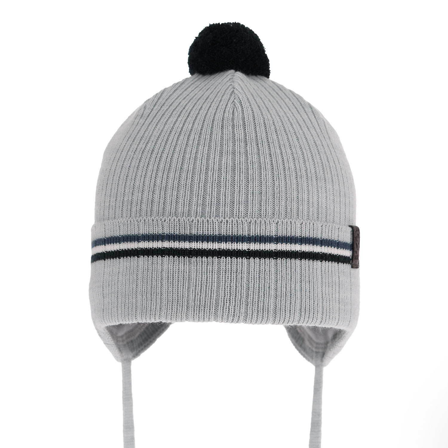 Bonnet automne/printemps garçon, bleu, avec pompon, lié, Vesper