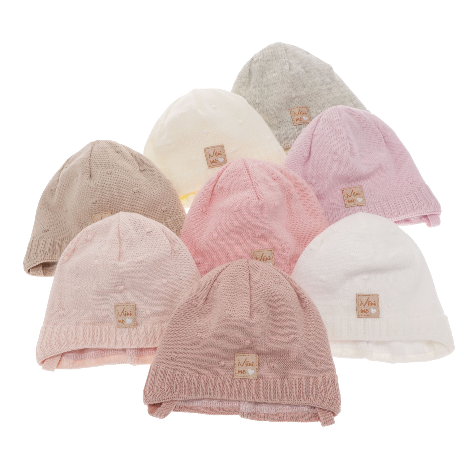 Bonnet automne/printemps fille, rose, avec liens, Celine