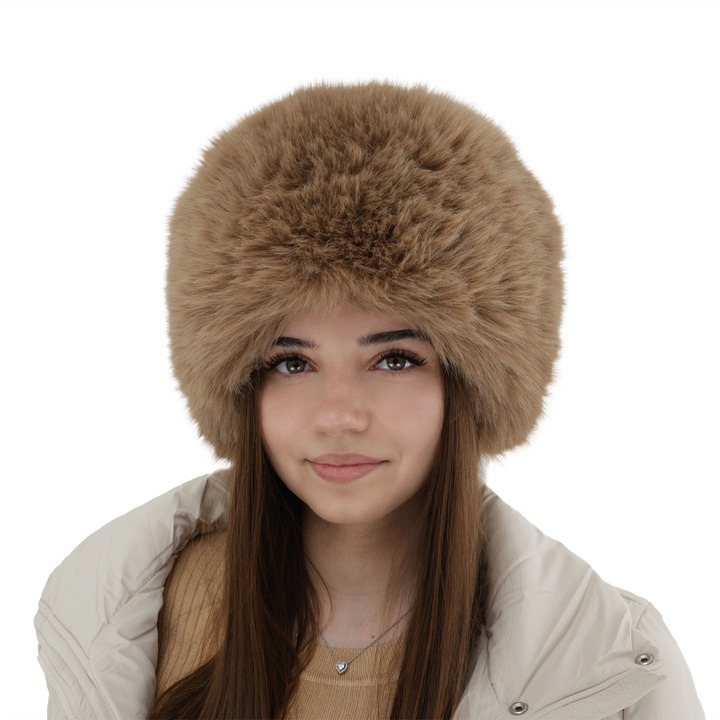 Bonnet d'hiver femme, camel, doublé de laine polaire, Holly