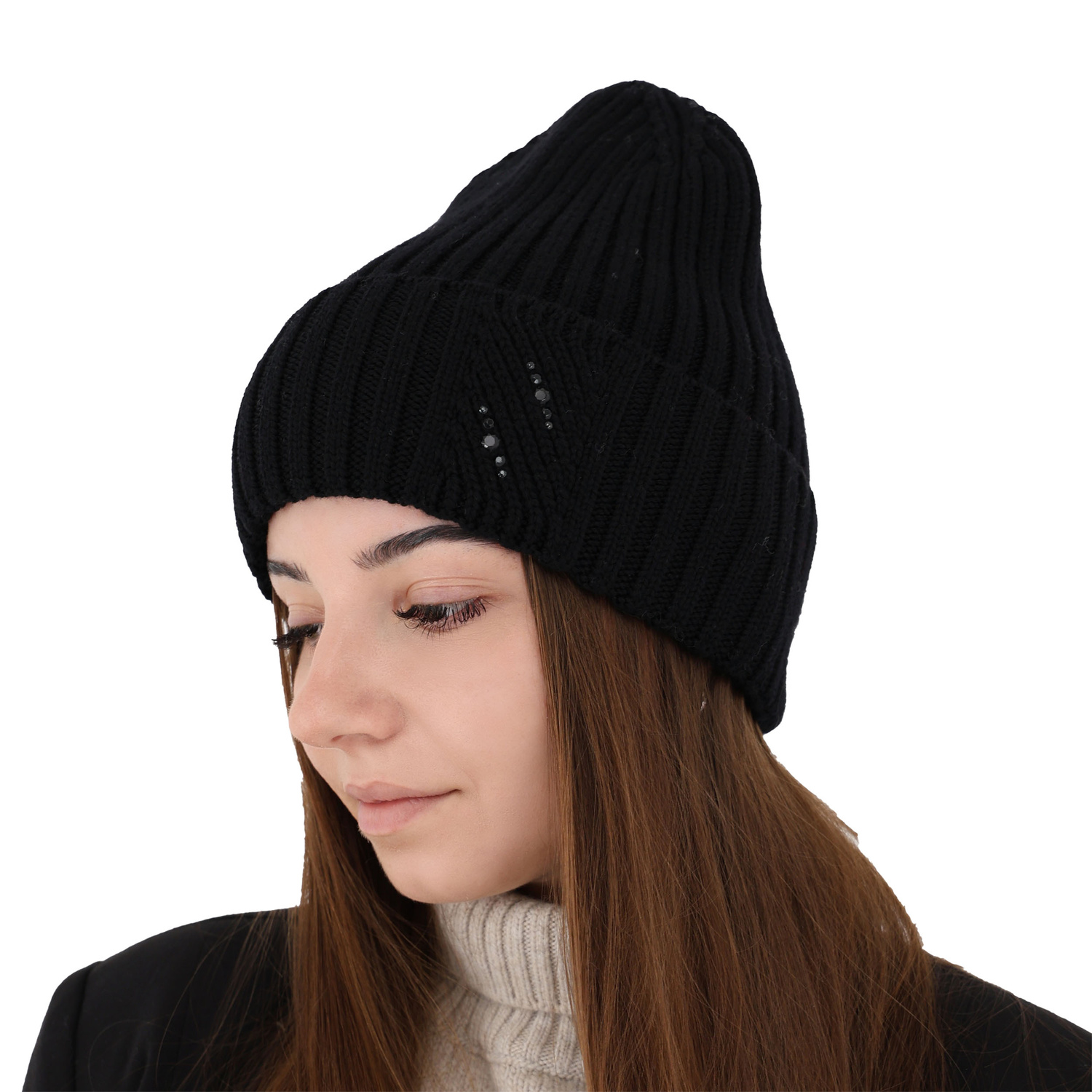 Bonnet d'hiver femme, rose, avec laine mérinos, Ariga