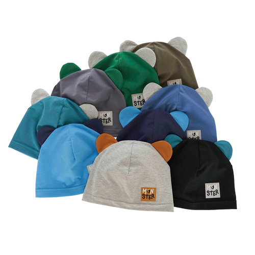 Bonnet automne/printemps garçon, bleu marine, en coton, Jugo