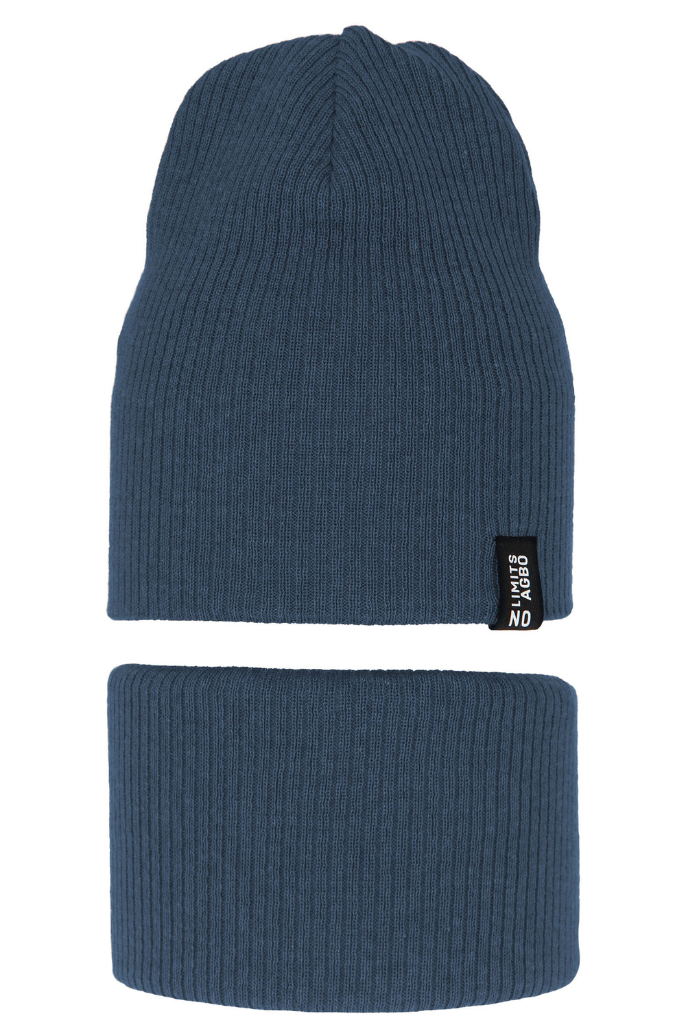 Ensemble automne/printemps garçon: bonnet et snood, avec coton, bleu, Tunis