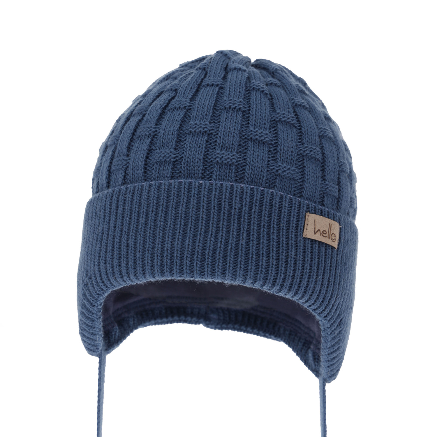 Bonnet automne/printemps garçon, bleu foncé, avec liens, Farad