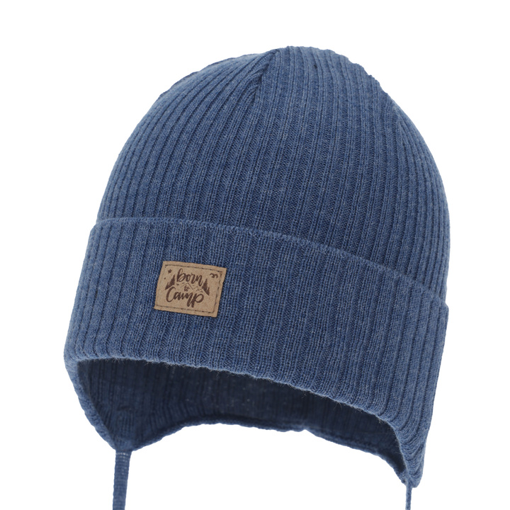 Bonnet automne/printemps garçon, bleu, avec liens, avec coton, Fenris
