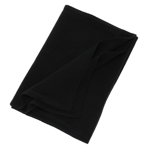 Écharpe d'hiver femme, noir, laine mérinos avec cachemire, Irenia