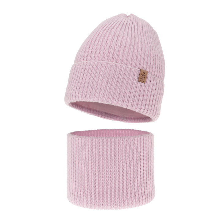 Ensemble d'hiver fille: bonnet et snood, lilas, Edera