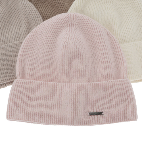 Bonnet d'automne/hiver femme, gris, avec laine mérinos et cachemire, Sindra