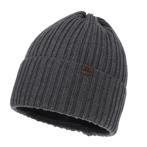 Bonnet d'hiver homme, gris, avec laine mérinos, Huno