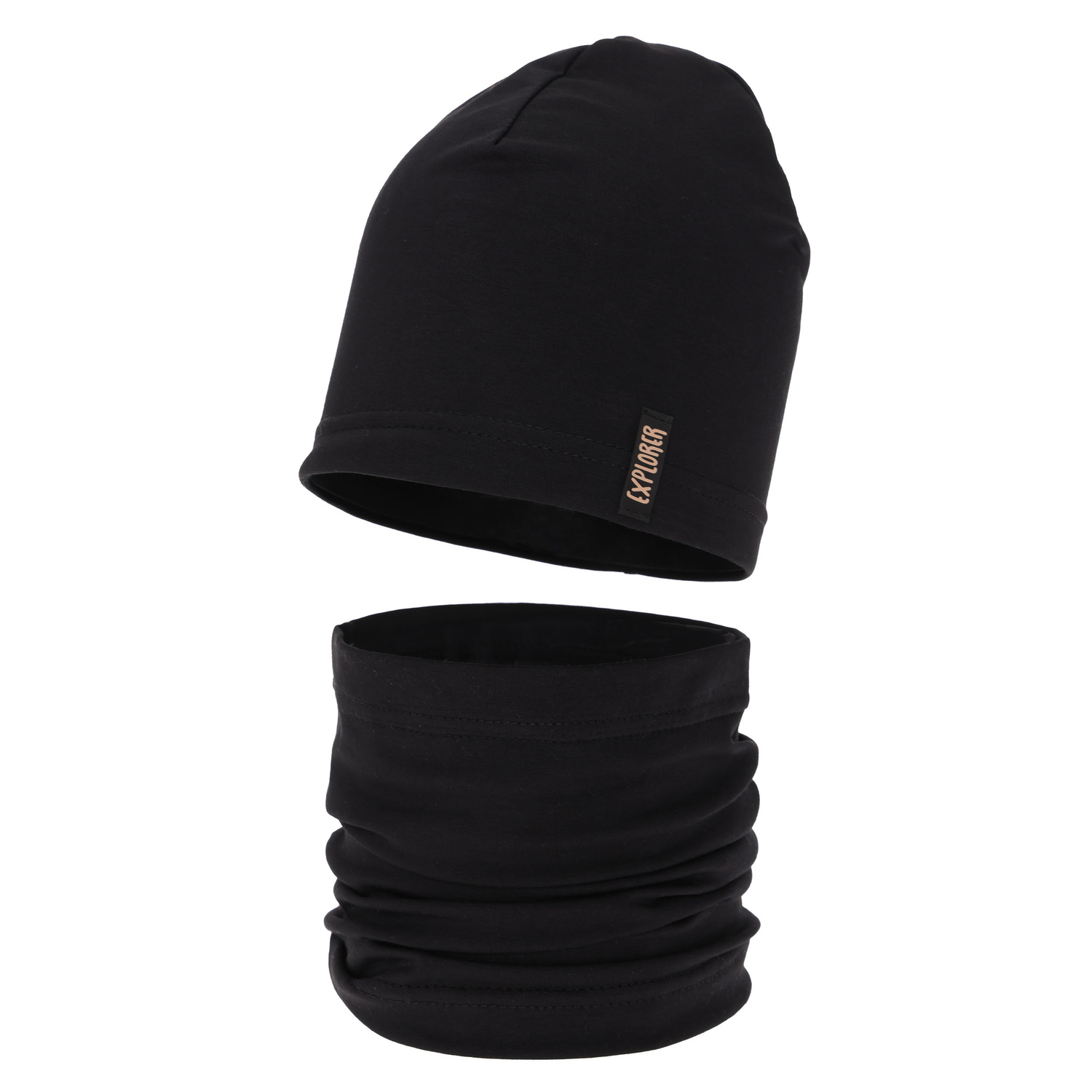 Ensemble automne/printemps garçon: bonnet et snood, noir, Hobart