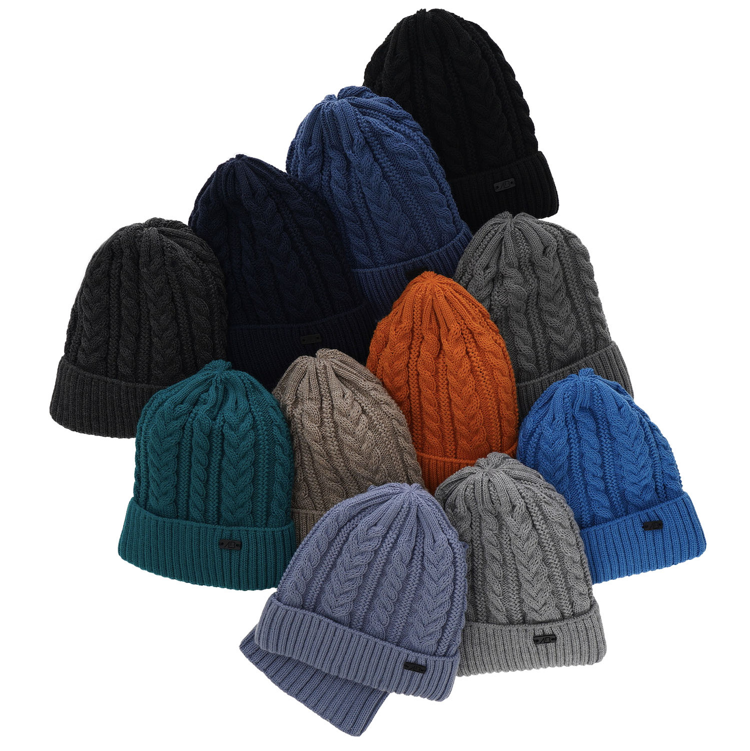 Ensemble d'hiver garçon: bonnet et snood, gris foncé, avec écusson, Colins