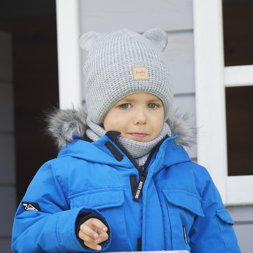Ensemble d'hiver garçon: bonnet et snood, vert, Michael