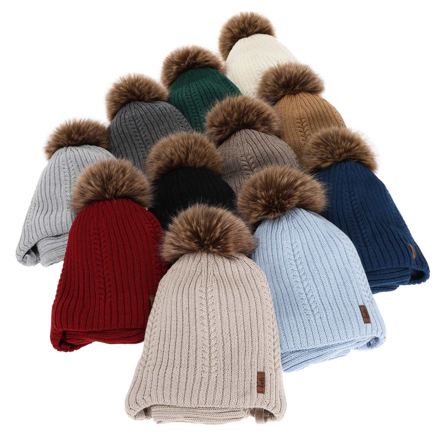Ensemble d'hiver garçon: bonnet et snood, noir, avec laine mérinos, avec liens, Zongo