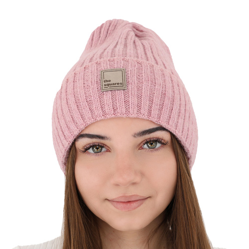 Bonnet d'hiver femme, blanche, avec laine mérinos, Benedetta