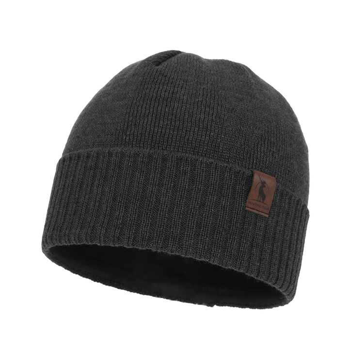 Bonnet d'hiver homme, gris foncé, avec laine mérinos, Hogan
