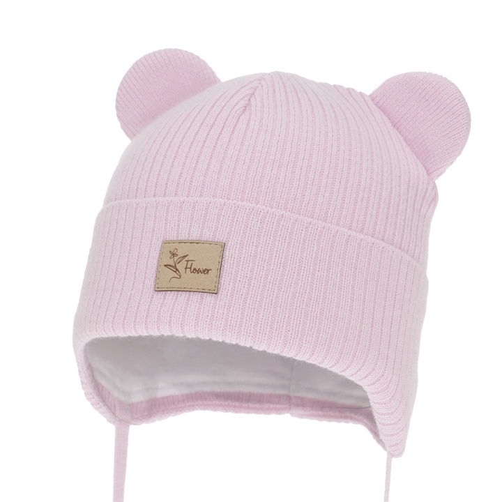 Bonnet automne/printemps fille, lilas, avec liens, Djona