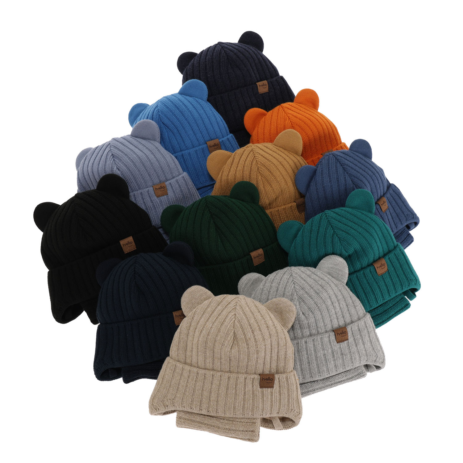 Ensemble d'hiver garçon: bonnet et snood, noir, Ferven