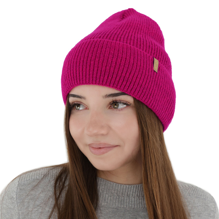 Bonnet d'hiver femme, amarante, avec laine mérinos, Tahoe