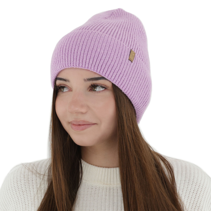 Bonnet d'hiver femme, violet, avec laine mérinos, Tahoe