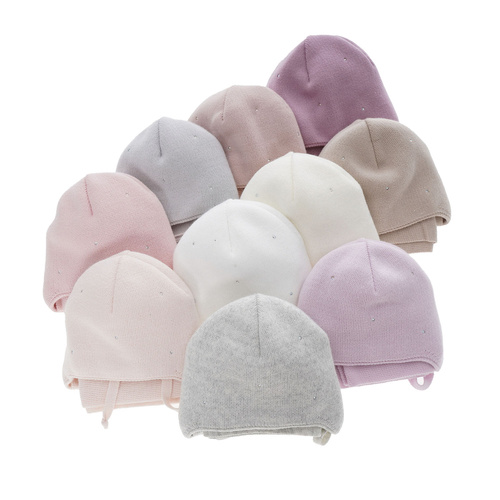 Ensemble d'hiver fille: bonnet et écharpe, violet, avec liens, Moli