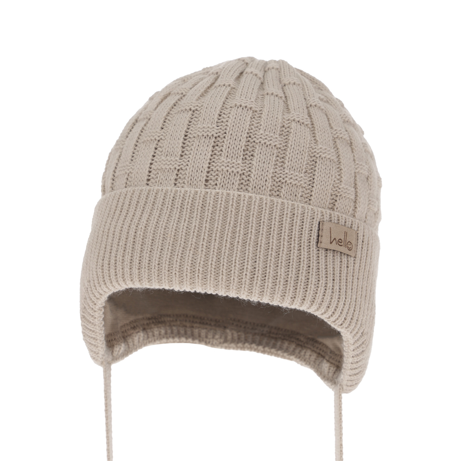 Bonnet automne/printemps garçon, beige, avec liens, Farad