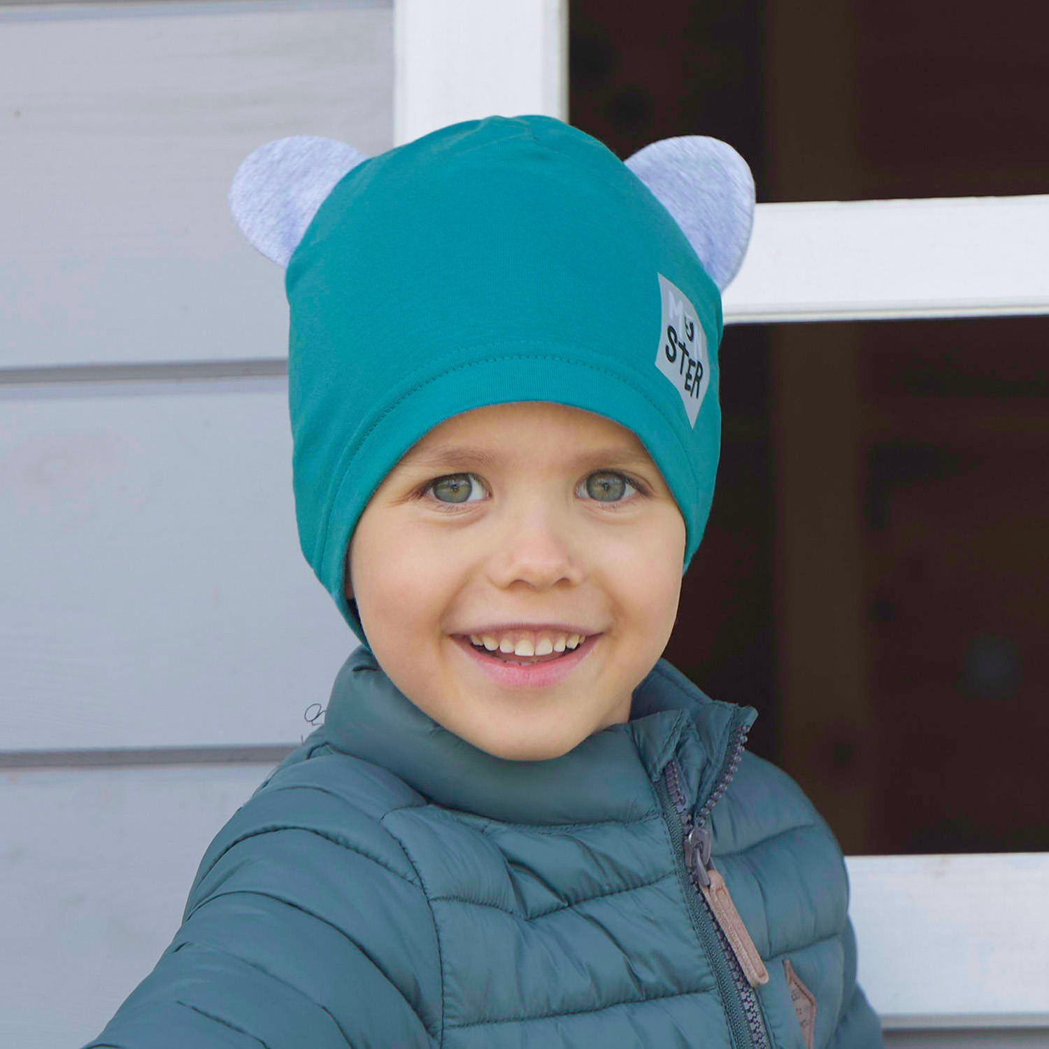 Bonnet automne/printemps garçon, bleu marine, en coton, Jugo