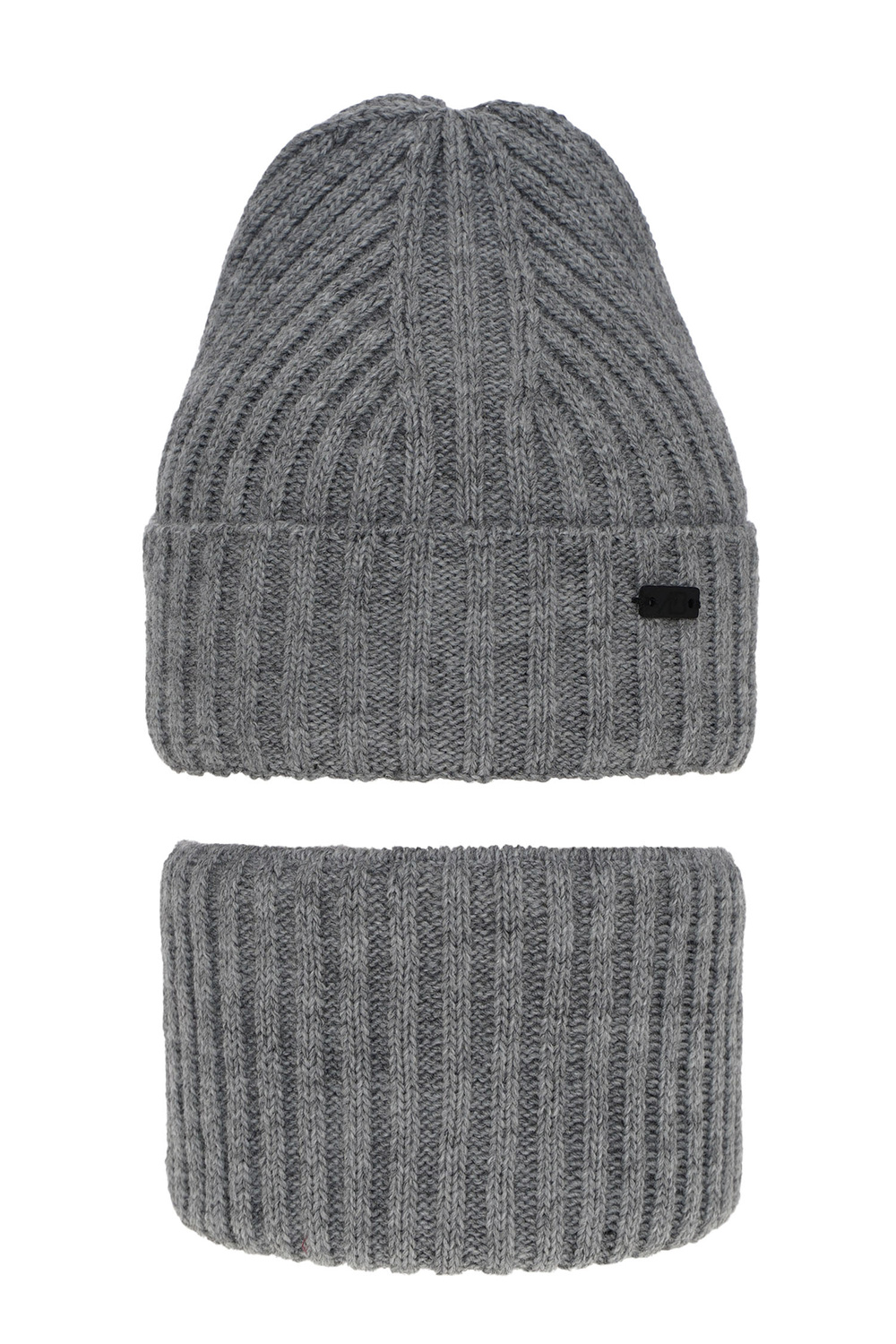 Ensemble d'hiver garçon: bonnet et snood, gris, Zeno