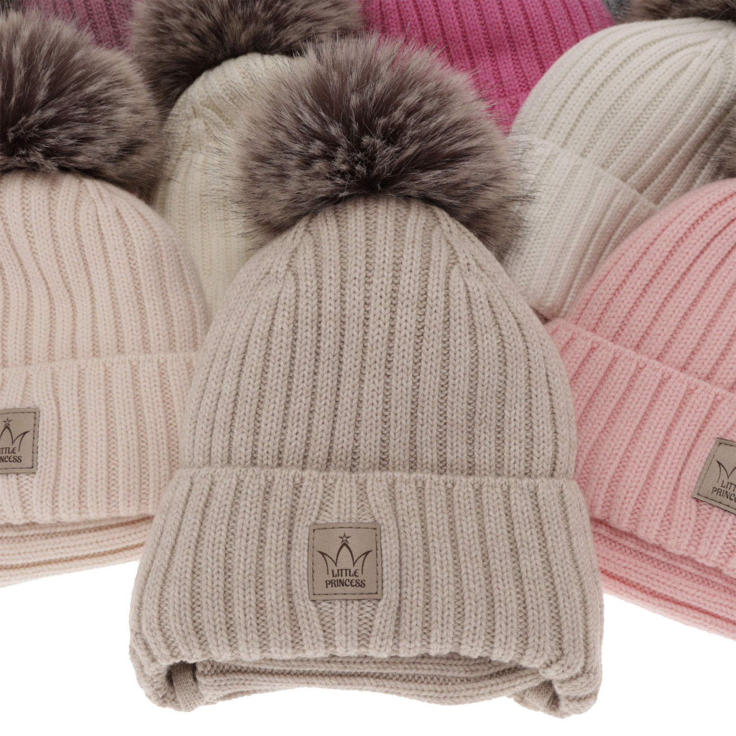 Ensemble d'hiver fille: bonnet et snood, rose, 100% laine mérinos, doublé de laine polaire, Martina