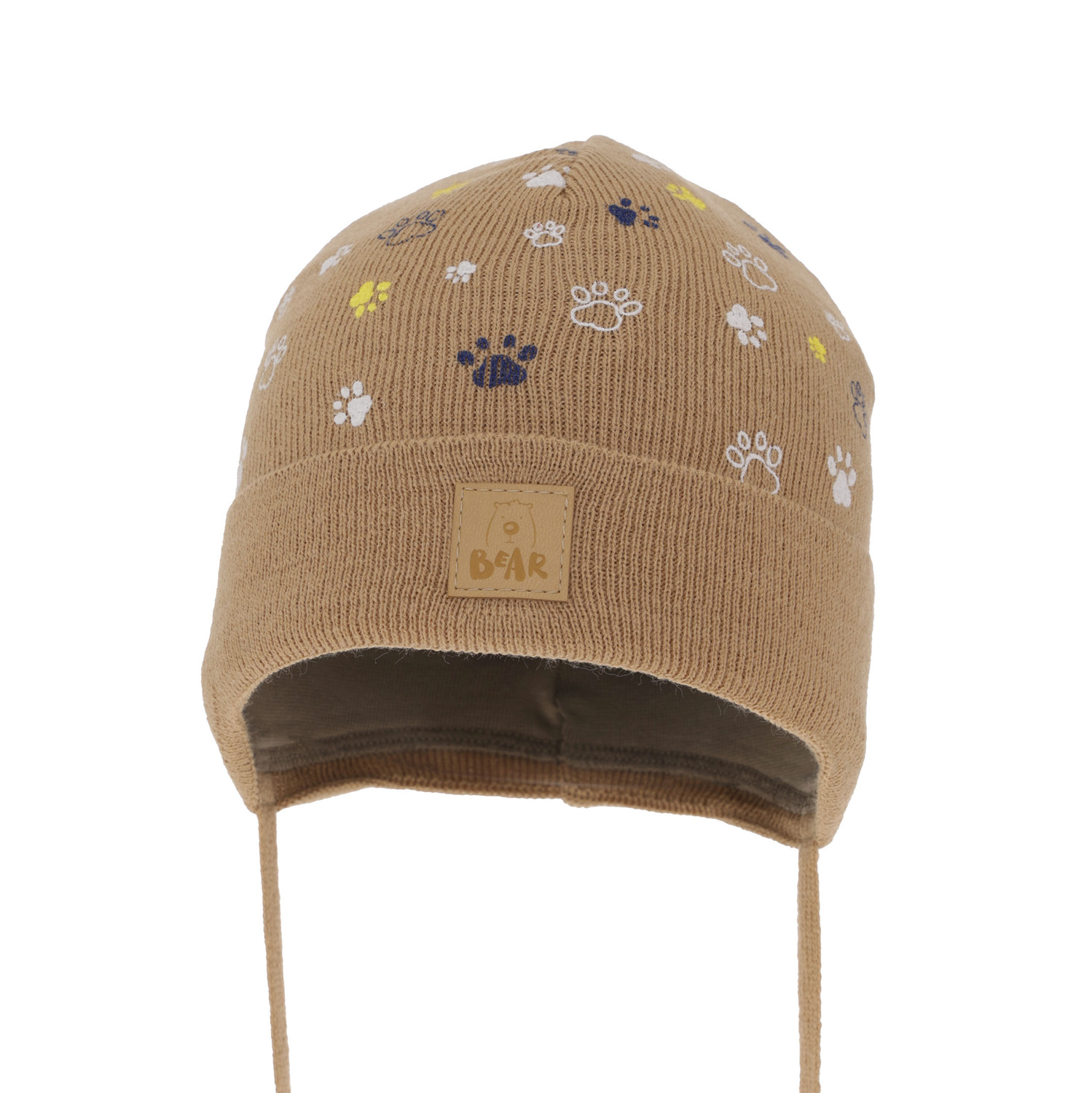 Bonnet automne/printemps garçon, camel, avec liens, Folik