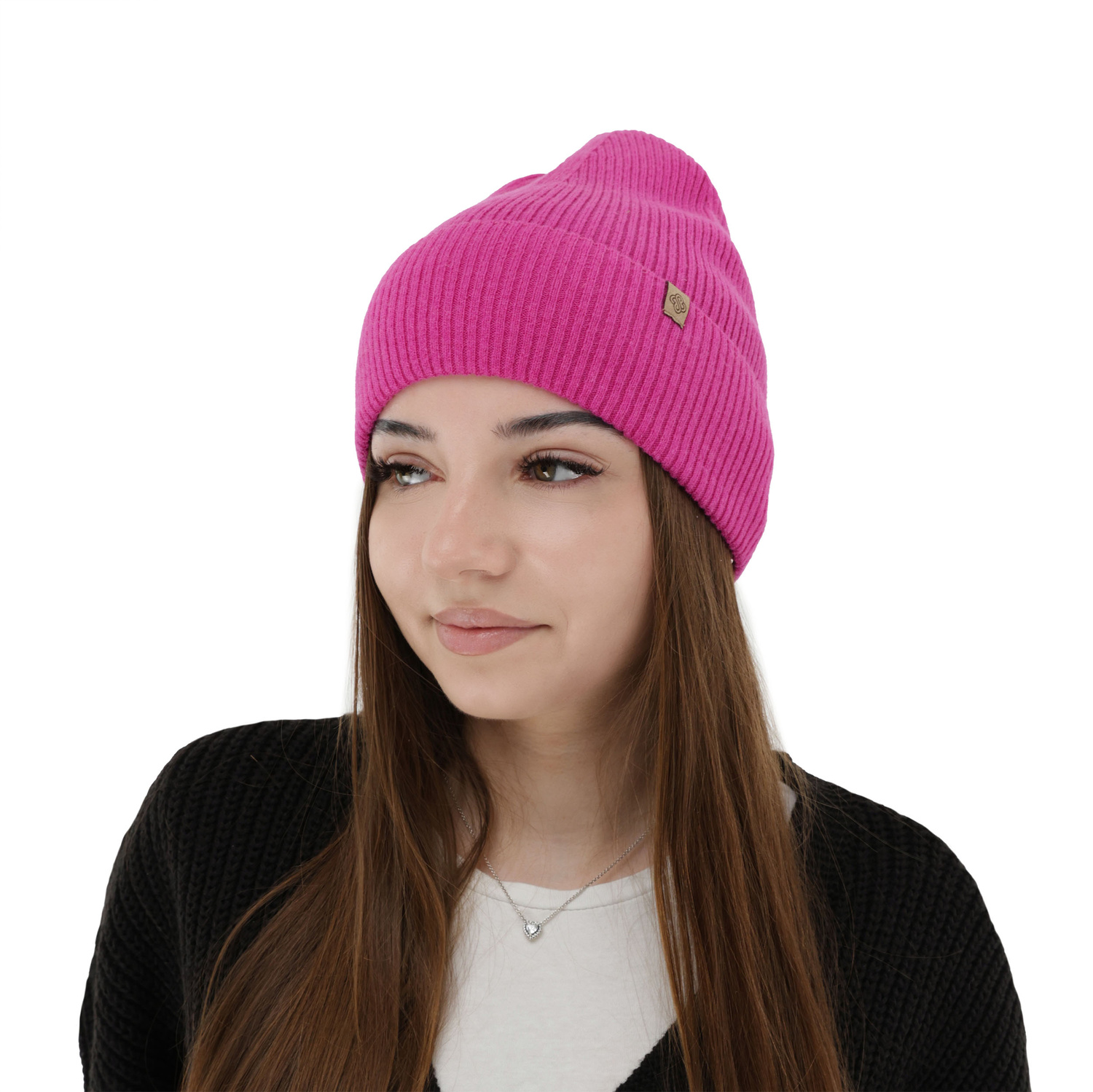 Bonnet d'automne/hiver femme, crème, avec laine mérinos et cachemire, Alineta