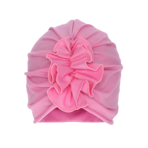 Bonnet automne/printemps fille, rose, avec fronces, Werka