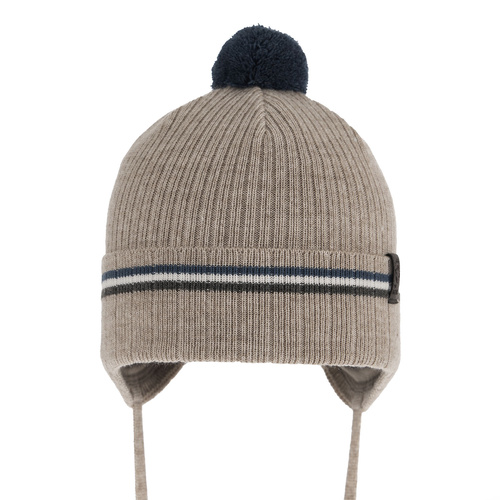 Bonnet automne/printemps garçon, beige, avec liens, Vesper