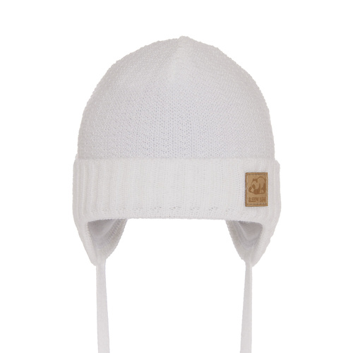 Bonnet automne/printemps garçon, blanc, avec liens, Todi
