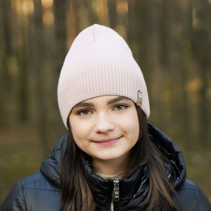 Bonnet d'hiver fille, rose, Elvina