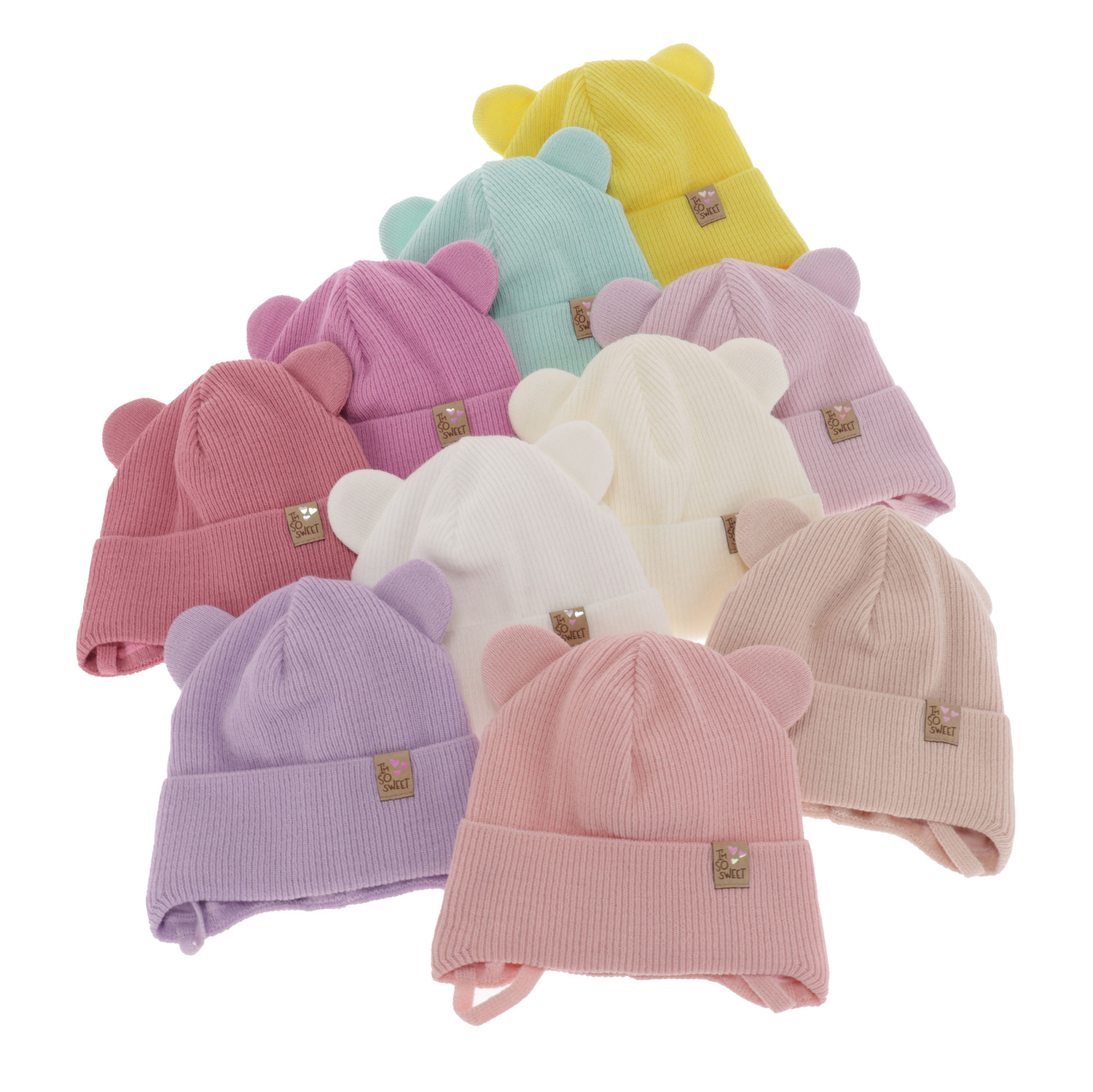 Bonnet automne/printemps fille, crème, avec liens, Noemi