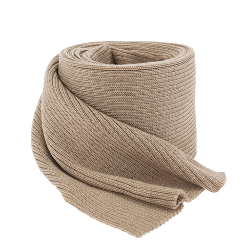 Écharpe d'hiver femme, beige foncé, avec laine mérinos, Jessica